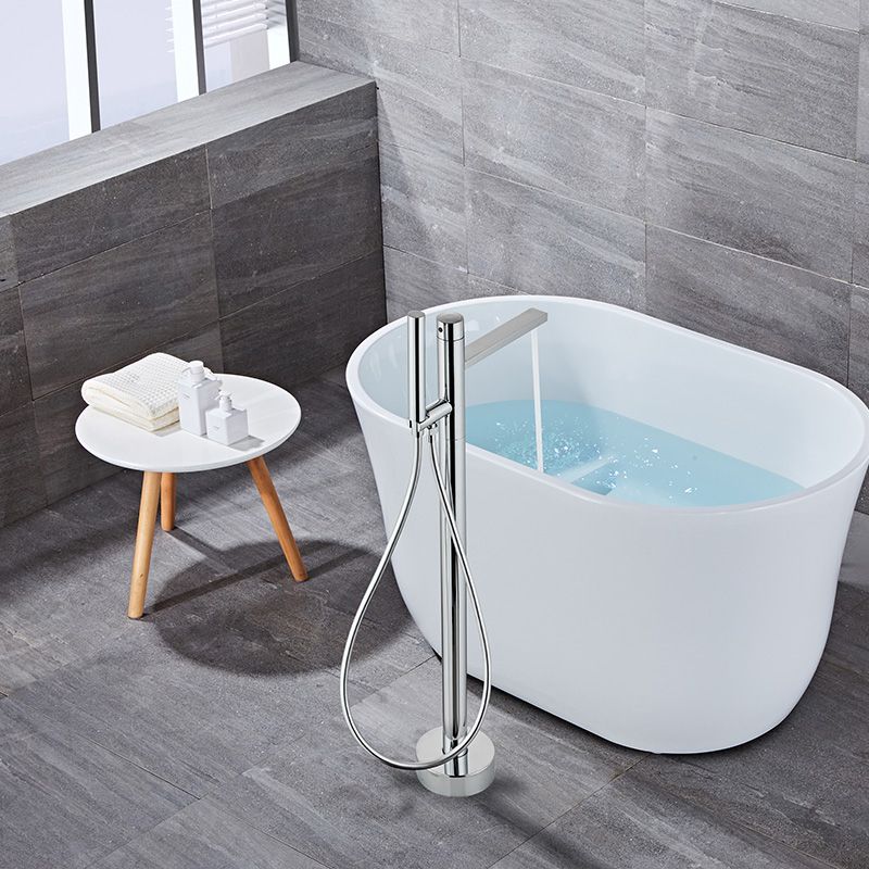 Traditional Style Freestanding Tub Filler Pure Color Floor Mount Freestanding Tub Filler Clearhalo 'Bathroom Remodel & Bathroom Fixtures' 'Bathtub Faucets' 'bathtub_faucets' 'Home Improvement' 'home_improvement' 'home_improvement_bathtub_faucets' 1200x1200_39c1d594-54ab-4f94-91fc-fde19860611c