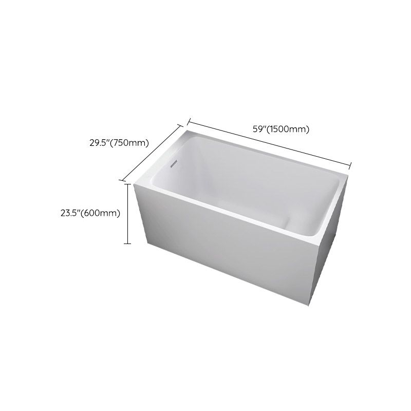 Modern White Acrylic Rectangle Bathtub Back to Wall with Drain Bath Tub Clearhalo 'Bathroom Remodel & Bathroom Fixtures' 'Bathtubs' 'Home Improvement' 'home_improvement' 'home_improvement_bathtubs' 'Showers & Bathtubs' 1200x1200_39dfc4c2-a591-458c-8ad6-5a8f336db332