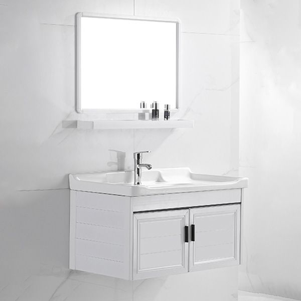 Wall Mount Modern White Bathroom Sink Vanity with Doors Sink Clearhalo 'Bathroom Remodel & Bathroom Fixtures' 'Bathroom Vanities' 'bathroom_vanities' 'Home Improvement' 'home_improvement' 'home_improvement_bathroom_vanities' 1200x1200_39f23b71-6a0a-4128-86d4-1bc0c5ed9981