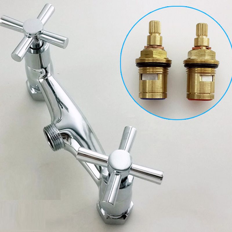 Modern 2-Handle Bathroom Sink Faucet 3 Hole Wall Mounted Bathroom Faucet with High-Arc Clearhalo 'bathroom_sink_faucets' 'Conjuntos de Torneiras de Lavatório e Banheiro' 'home_improvement' 'home_improvement_bathroom_sink_faucets' 'Mobiliário Doméstico' 'Página inicial' 'Renovação e equipamento de casa de banho' 'Torneira para lavatório de banheiro' 1200x1200_3a240ede-9944-40e5-b8f3-cc9fd8a77718