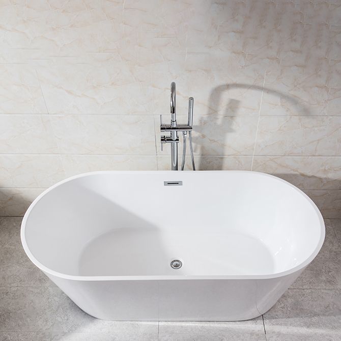 Contemporary Freestanding Acrylic-Fiberglass Bathtub White Oval Soaking Bath Tub Clearhalo 'Bathroom Remodel & Bathroom Fixtures' 'Bathtubs' 'Home Improvement' 'home_improvement' 'home_improvement_bathtubs' 'Showers & Bathtubs' 1200x1200_3a242712-10af-4697-ac4f-012e2ae263f2