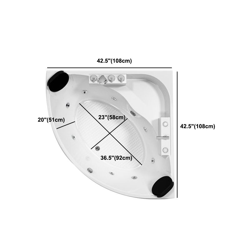 Acrylic Modern Back to Wall Bath Tub Bathroom Corner Bathtub in White Clearhalo 'Bathroom Remodel & Bathroom Fixtures' 'Bathtubs' 'Home Improvement' 'home_improvement' 'home_improvement_bathtubs' 'Showers & Bathtubs' 1200x1200_3a32c540-8dc7-4df7-818a-967055458316