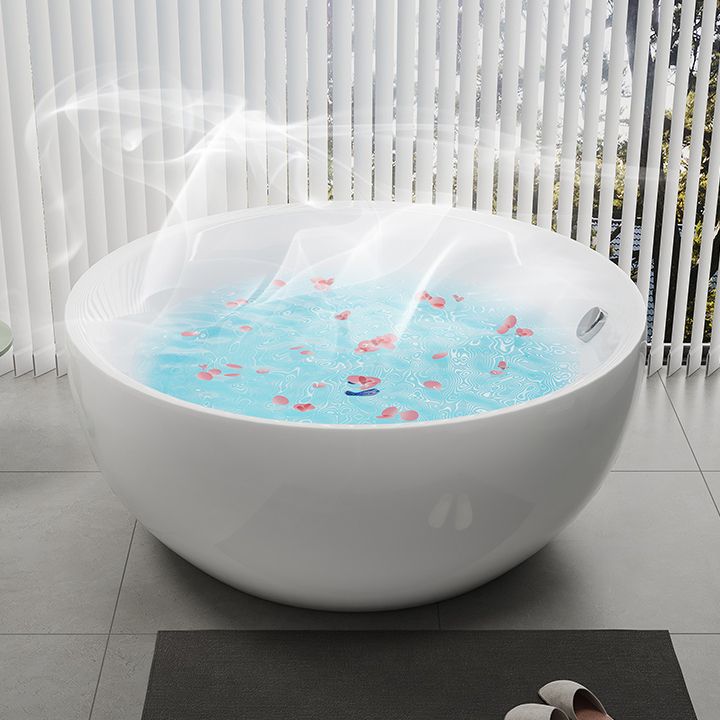 Round Bathtub Acrylic Soaking Freestanding Bathtub , 25.59-inch Tall Clearhalo 'Bathroom Remodel & Bathroom Fixtures' 'Bathtubs' 'Home Improvement' 'home_improvement' 'home_improvement_bathtubs' 'Showers & Bathtubs' 1200x1200_3a7fc1eb-32f6-4d9d-8b61-c9b69cf87226