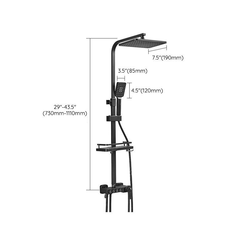 Modern Adjustable Water Flow Shower Faucet Shower Arm Hose Shower System on Wall Clearhalo 'Bathroom Remodel & Bathroom Fixtures' 'Home Improvement' 'home_improvement' 'home_improvement_shower_faucets' 'Shower Faucets & Systems' 'shower_faucets' 'Showers & Bathtubs Plumbing' 'Showers & Bathtubs' 1200x1200_3aad7b61-222f-4e07-a764-ee188eda086f