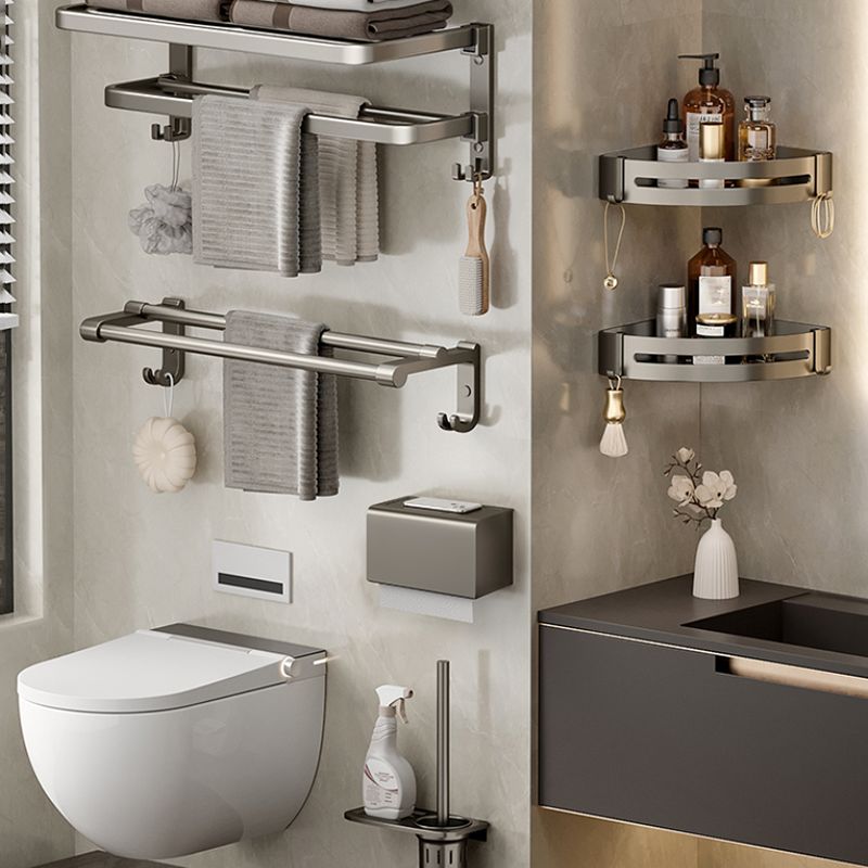 Modern Stainless Steel Bath Shelf Bathroom Accessory Kit Towel Bar Bathroom Set Clearhalo 'Bathroom Hardware Sets' 'Bathroom Hardware' 'Bathroom Remodel & Bathroom Fixtures' 'bathroom_hardware_sets' 'Home Improvement' 'home_improvement' 'home_improvement_bathroom_hardware_sets' 1200x1200_3ab503f7-8d9b-428c-8a17-2e0e16f659dc