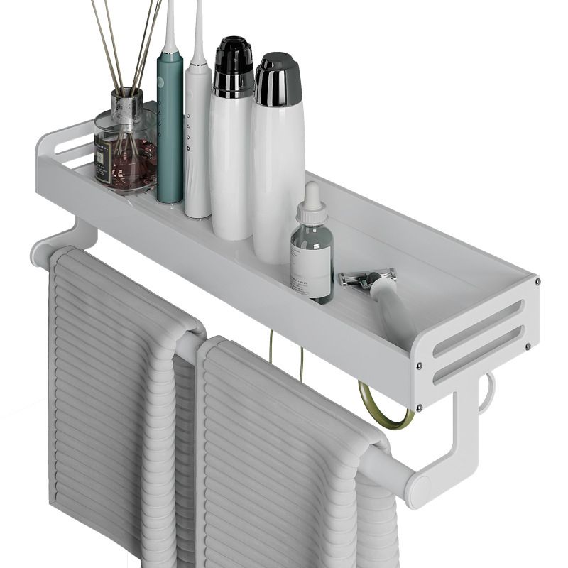 2-Piece Modern Bathroom Accessory Set White Rectangular Bath Shelf Clearhalo 'Bathroom Hardware Sets' 'Bathroom Hardware' 'Bathroom Remodel & Bathroom Fixtures' 'bathroom_hardware_sets' 'Home Improvement' 'home_improvement' 'home_improvement_bathroom_hardware_sets' 1200x1200_3ab52c99-fe9b-40ce-aadd-c71b81e613c0