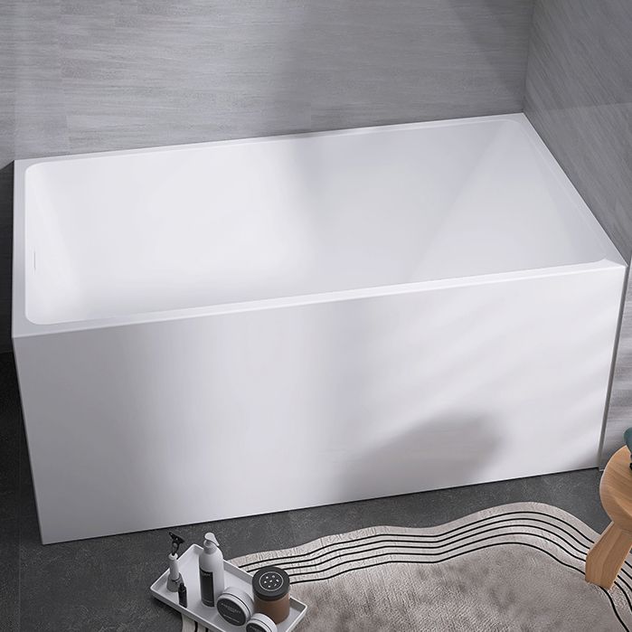 Modern Rectangle White Bathtub Acrylic Freestanding Soaking Bathtub with Drain Bath Tub Clearhalo 'Bathroom Remodel & Bathroom Fixtures' 'Bathtubs' 'Home Improvement' 'home_improvement' 'home_improvement_bathtubs' 'Showers & Bathtubs' 1200x1200_3ac51a9f-2f46-40cc-b545-5e8b7db1fd0f