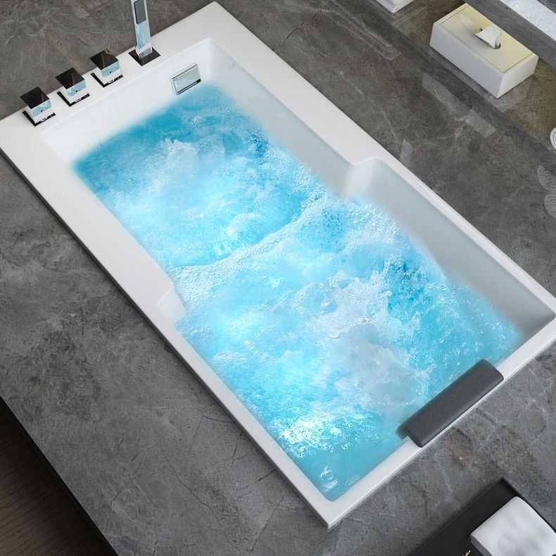 Modern Rectangle Acrylic Embedded Bathtub with Drain Bath Tub and Massage Device Clearhalo 'Bathroom Remodel & Bathroom Fixtures' 'Bathtubs' 'Home Improvement' 'home_improvement' 'home_improvement_bathtubs' 'Showers & Bathtubs' 1200x1200_3ada854c-f61f-4c19-90df-3941a0b148ba