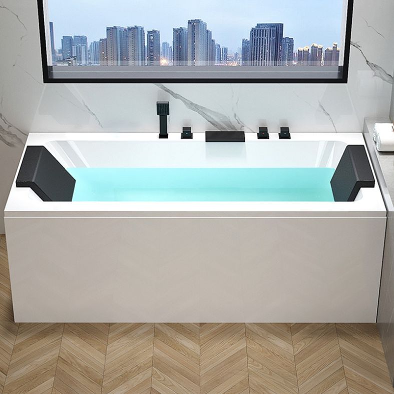 Stand Alone White Bath Acrylic Rectangular Modern Soaking Bathtub Clearhalo 'Bathroom Remodel & Bathroom Fixtures' 'Bathtubs' 'Home Improvement' 'home_improvement' 'home_improvement_bathtubs' 'Showers & Bathtubs' 1200x1200_3ae76e85-be56-4ea1-8493-b4350a49387d