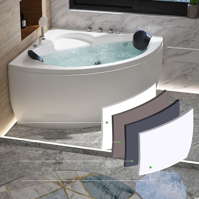 Modern Corner Acrylic Bathtub Air/Whirlpool Bathtub with Drain and Overflow Trim Clearhalo 'Bathroom Remodel & Bathroom Fixtures' 'Bathtubs' 'Home Improvement' 'home_improvement' 'home_improvement_bathtubs' 'Showers & Bathtubs' 1200x1200_3b1a241f-36a1-4473-8aec-2581477292fc