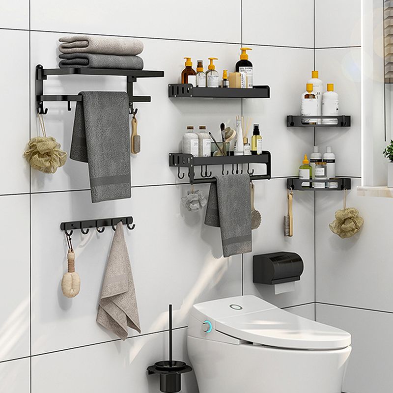 Modern Bathroom Hardware Black Paper Holder Bath Shelf Bathroom Accessory Kit Clearhalo 'Bathroom Hardware Sets' 'Bathroom Hardware' 'Bathroom Remodel & Bathroom Fixtures' 'bathroom_hardware_sets' 'Home Improvement' 'home_improvement' 'home_improvement_bathroom_hardware_sets' 1200x1200_3b3dfcb4-0ba9-4202-a9db-66c92bc77dd3