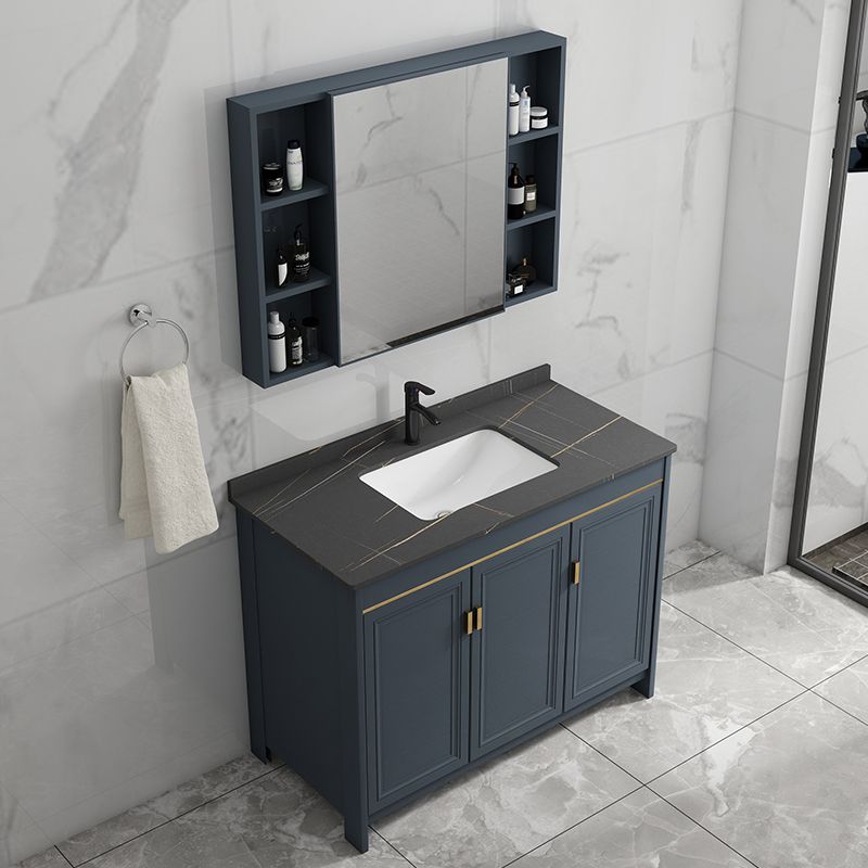 Freestanding Bathroom Vanity Single-Sink Glam Metal Base Rectangular Vanity Set Clearhalo 'Bathroom Remodel & Bathroom Fixtures' 'Bathroom Vanities' 'bathroom_vanities' 'Home Improvement' 'home_improvement' 'home_improvement_bathroom_vanities' 1200x1200_3b49ee92-e87c-496d-85d4-9f9642eb8d3f