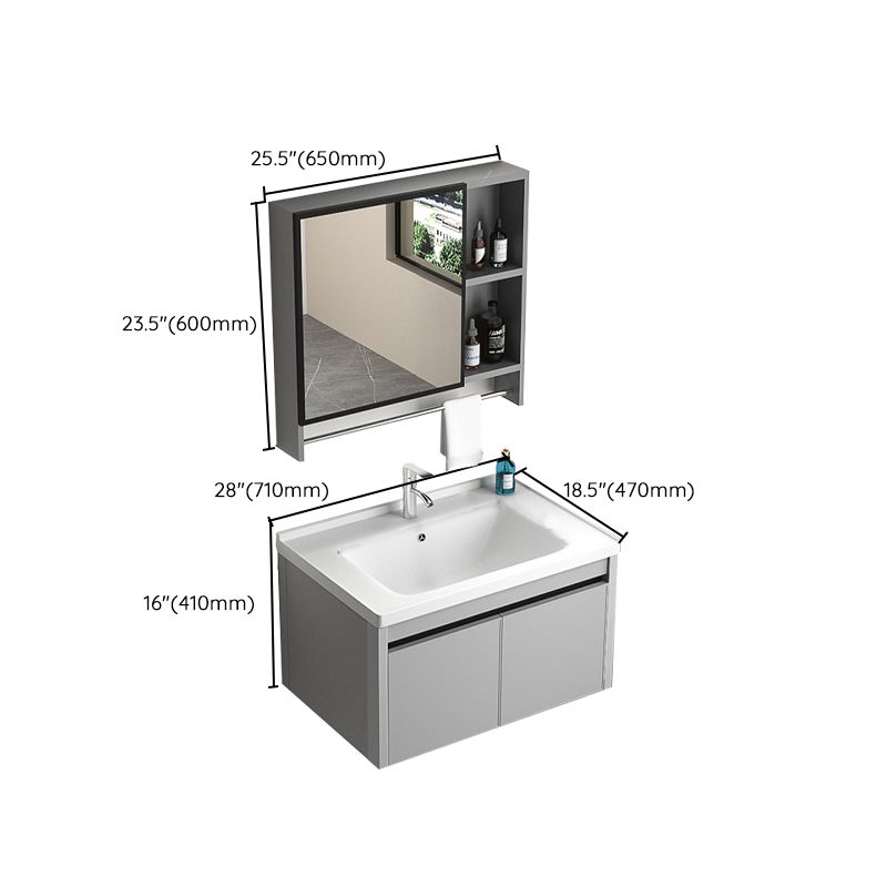 Single Sink Bathroom Vanity Modern Gray Rectangular Bath Vanity Clearhalo 'Bathroom Remodel & Bathroom Fixtures' 'Bathroom Vanities' 'bathroom_vanities' 'Home Improvement' 'home_improvement' 'home_improvement_bathroom_vanities' 1200x1200_3b58cc66-e641-45fd-a4c4-52084d58748c