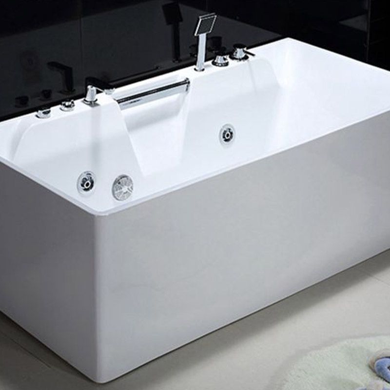 Modern Rectangular Bath Tub Bathroom Soaking with Center Drain Tub Clearhalo 'Bathroom Remodel & Bathroom Fixtures' 'Bathtubs' 'Home Improvement' 'home_improvement' 'home_improvement_bathtubs' 'Showers & Bathtubs' 1200x1200_3b742179-6a91-4012-8e6a-296ed6b590f5