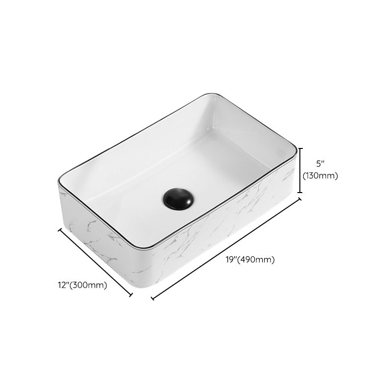 Contemporary Bathroom Sink Pop-Up Drain Porcelain Rectangular Vessel Clearhalo 'Bathroom Remodel & Bathroom Fixtures' 'Bathroom Sinks & Faucet Components' 'Bathroom Sinks' 'bathroom_sink' 'Home Improvement' 'home_improvement' 'home_improvement_bathroom_sink' 1200x1200_3b883358-1a17-4085-91b1-fc9b219c5987