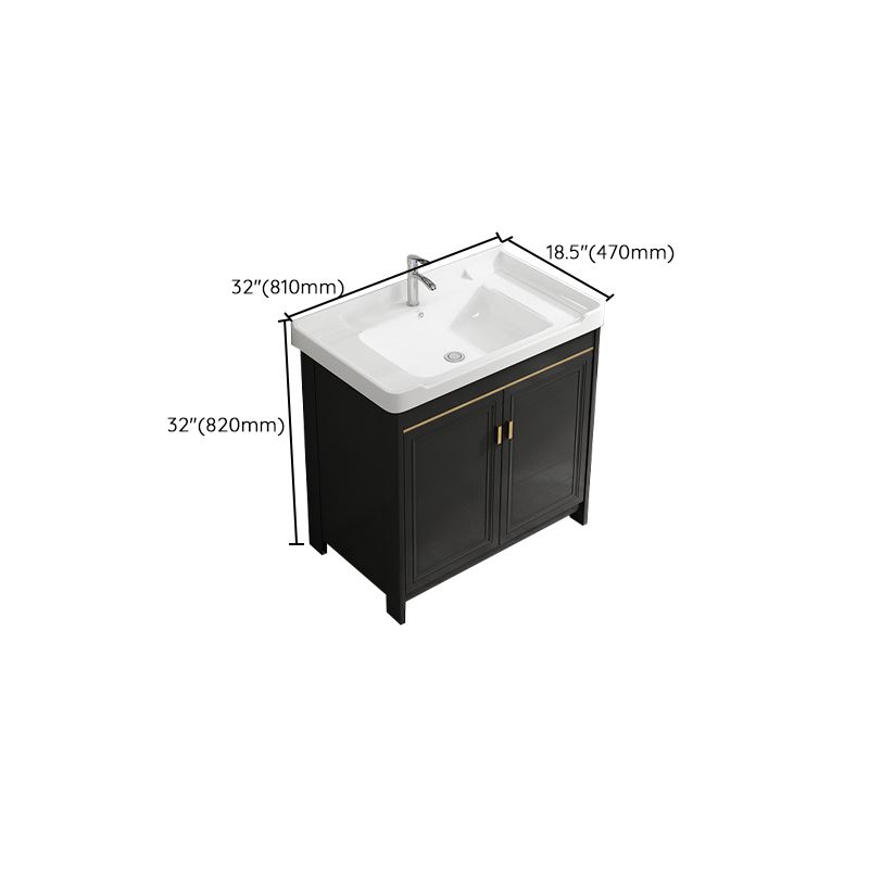 Rectangular Bathroom Vanity Single-Sink Glam Black Freestanding Vanity Set Clearhalo 'Bathroom Remodel & Bathroom Fixtures' 'Bathroom Vanities' 'bathroom_vanities' 'Home Improvement' 'home_improvement' 'home_improvement_bathroom_vanities' 1200x1200_3b9465e4-72db-4a4c-9faf-f535d95c519d