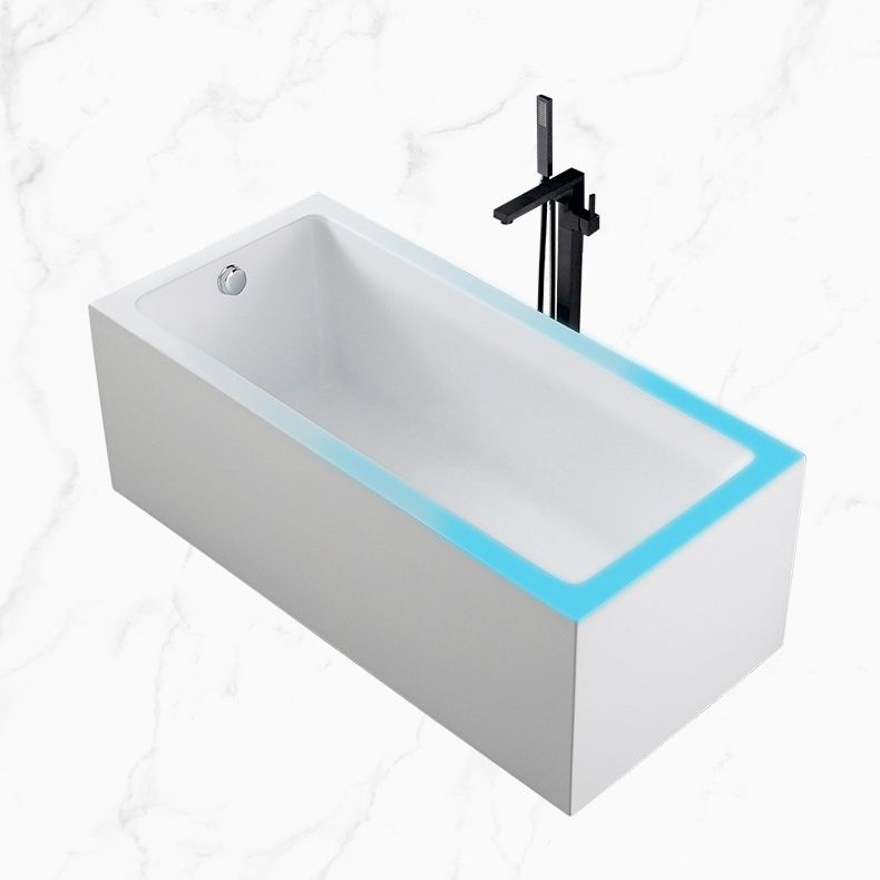 White Acrylic Rectangular Bathtub Soaking Freestanding with Left Drain Clearhalo 'Bathroom Remodel & Bathroom Fixtures' 'Bathtubs' 'Home Improvement' 'home_improvement' 'home_improvement_bathtubs' 'Showers & Bathtubs' 1200x1200_3b9d4960-d18c-43f7-89ab-5e606c910907