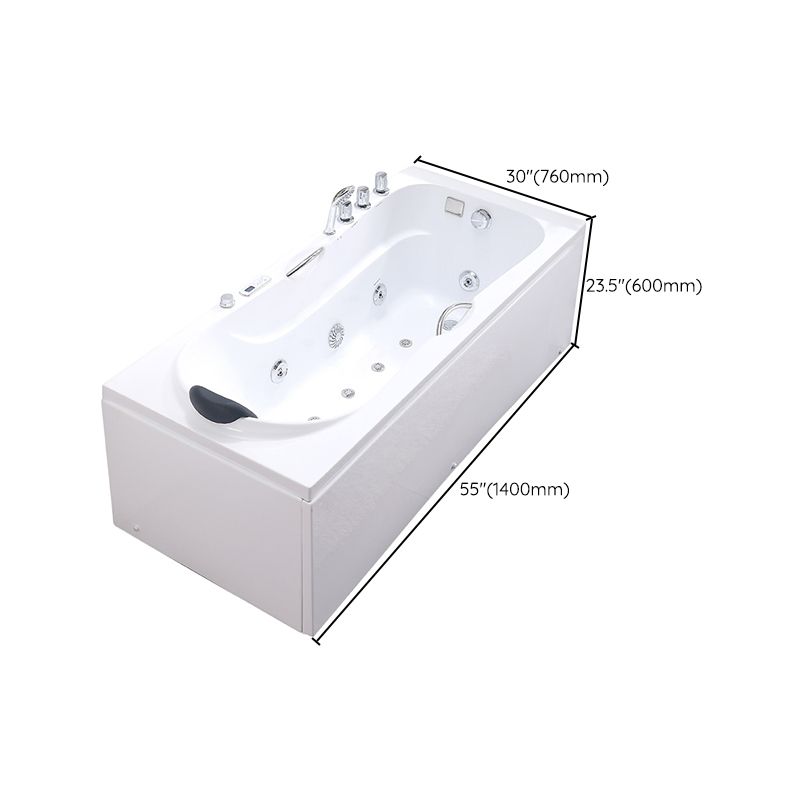 Modern Acrylic Rectangular Bathroom Bathtub with Drain White Tub Clearhalo 'Bathroom Remodel & Bathroom Fixtures' 'Bathtubs' 'Home Improvement' 'home_improvement' 'home_improvement_bathtubs' 'Showers & Bathtubs' 1200x1200_3ba5d557-6c87-48bd-ab18-b38ab81e6de3