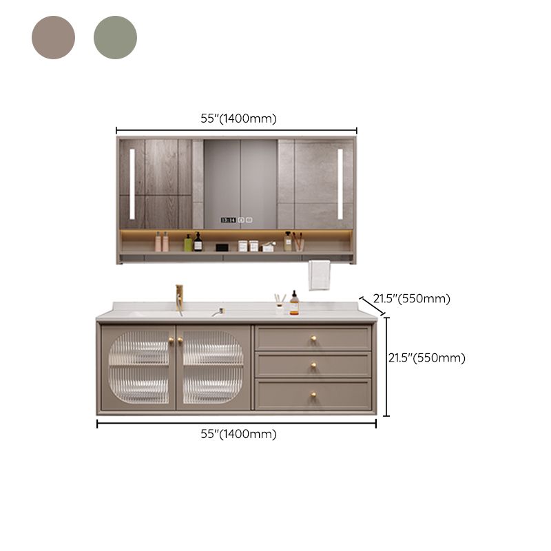 Modern Sink Vanity Solid Color Storage Shelves Wall Mount Bathroom Vanity Set Clearhalo 'Bathroom Remodel & Bathroom Fixtures' 'Bathroom Vanities' 'bathroom_vanities' 'Home Improvement' 'home_improvement' 'home_improvement_bathroom_vanities' 1200x1200_3bd25a75-1741-4413-9814-a3285c4b5d57