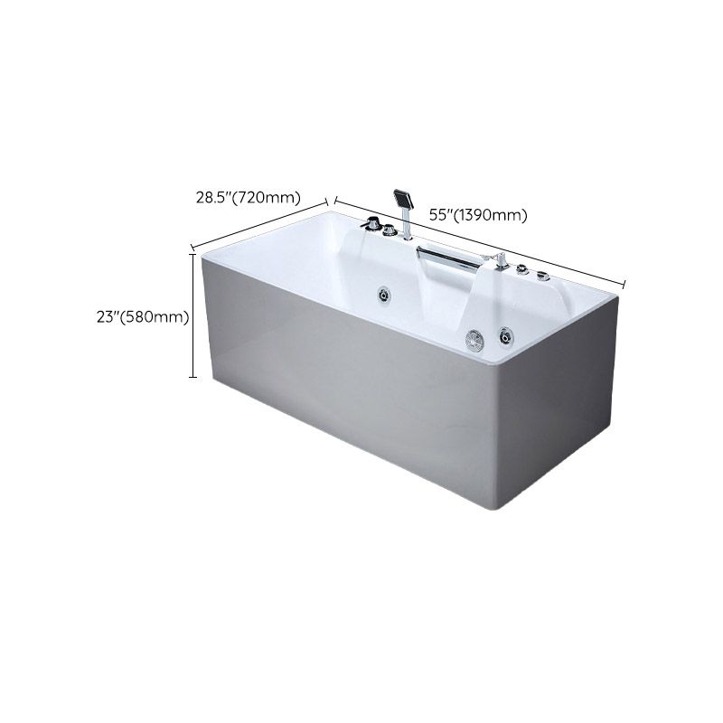 Modern Rectangular Bath Tub Bathroom Soaking with Center Drain Tub Clearhalo 'Bathroom Remodel & Bathroom Fixtures' 'Bathtubs' 'Home Improvement' 'home_improvement' 'home_improvement_bathtubs' 'Showers & Bathtubs' 1200x1200_3bda304e-e1a6-4299-920c-d16ef1b699e8