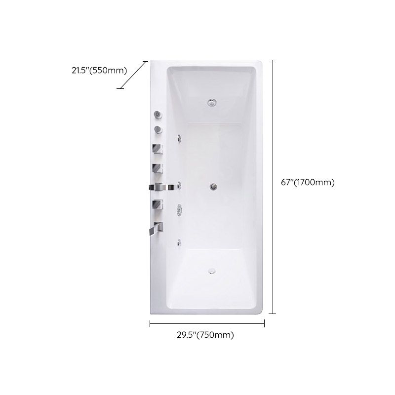 Modern White Acrylic Embedded Bathtub with Drain Bath Tub and Massage Device Clearhalo 'Bathroom Remodel & Bathroom Fixtures' 'Bathtubs' 'Home Improvement' 'home_improvement' 'home_improvement_bathtubs' 'Showers & Bathtubs' 1200x1200_3bdb2fd8-5991-4581-9406-44b29673b915