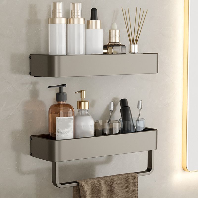 Contemporary Aluminum Bathroom Accessory Set Gray Bath Shelf Clearhalo 'Bathroom Hardware Sets' 'Bathroom Hardware' 'Bathroom Remodel & Bathroom Fixtures' 'bathroom_hardware_sets' 'Home Improvement' 'home_improvement' 'home_improvement_bathroom_hardware_sets' 1200x1200_3be48f58-8dd0-4d0e-8da2-9f8f460ee31d