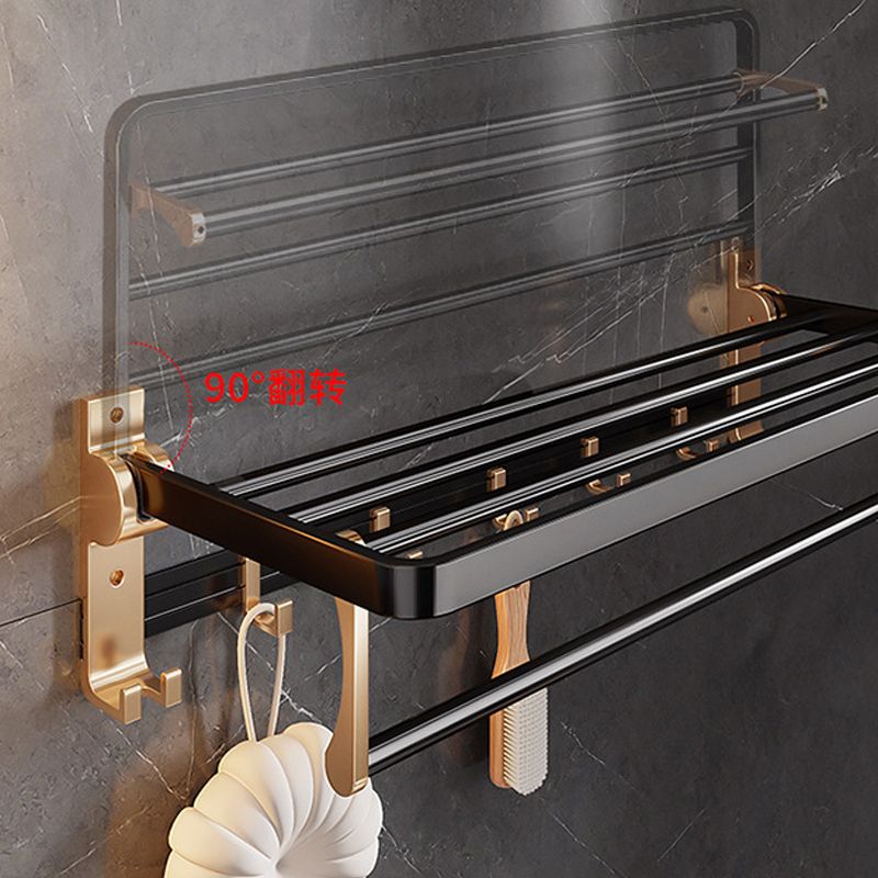 Black & Brass Bathroom Hardware Set Modern Stainless Bath Shelf/Towel Bar/Paper Holder Clearhalo 'Bathroom Hardware Sets' 'Bathroom Hardware' 'Bathroom Remodel & Bathroom Fixtures' 'bathroom_hardware_sets' 'Home Improvement' 'home_improvement' 'home_improvement_bathroom_hardware_sets' 1200x1200_3bf54e7e-9356-4667-8e3b-6e304b1a48df