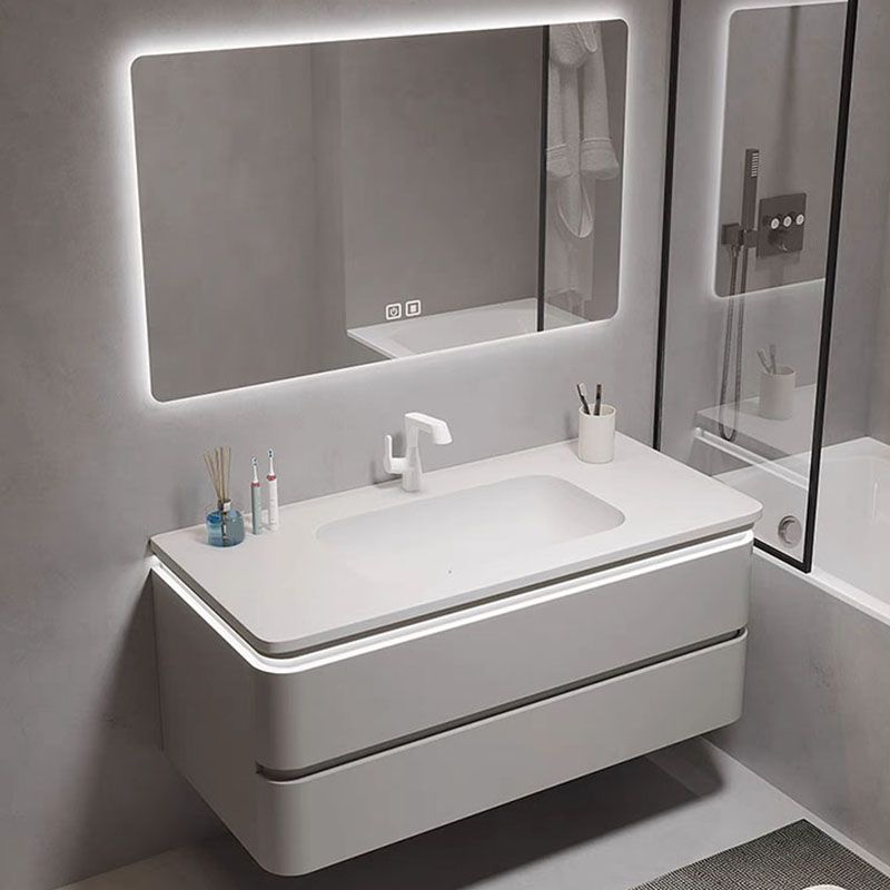 Wall Mount Modern Bathroom Vanity Set with Mirror Faucet Sink Clearhalo 'Bathroom Remodel & Bathroom Fixtures' 'Bathroom Vanities' 'bathroom_vanities' 'Home Improvement' 'home_improvement' 'home_improvement_bathroom_vanities' 1200x1200_3c4caee7-9b00-4a7f-8cd9-a2e22444c77c