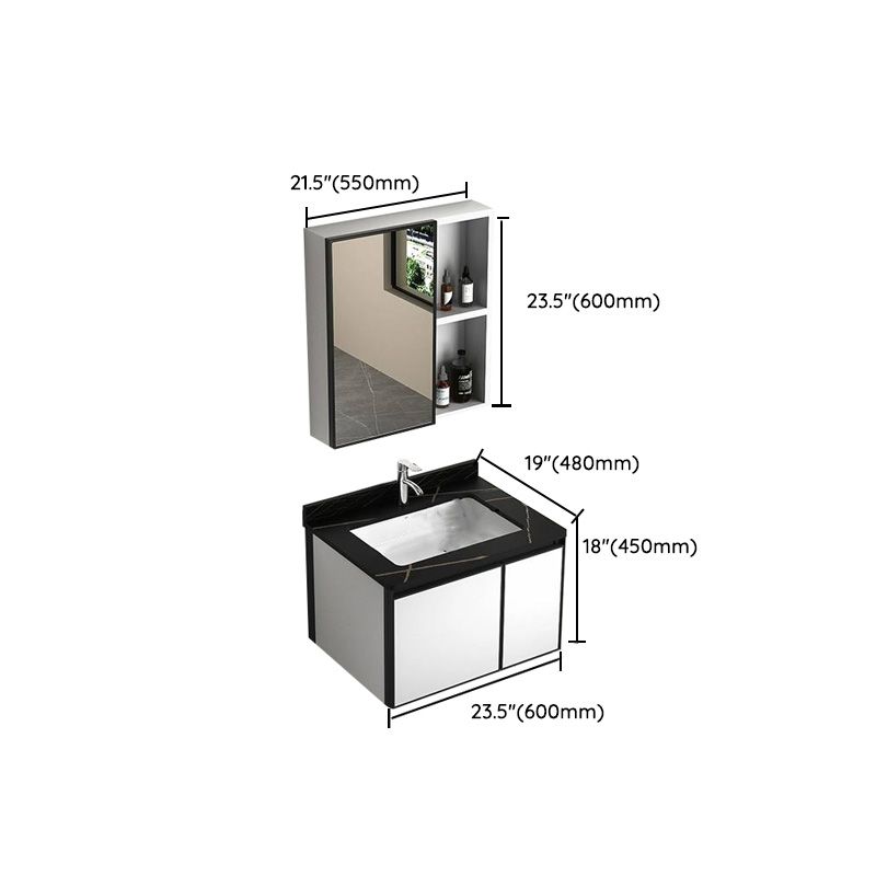 Modern Vanity Set Metal Frame Wall-Mounted with Soft Close Door Clearhalo 'Bathroom Remodel & Bathroom Fixtures' 'Bathroom Vanities' 'bathroom_vanities' 'Home Improvement' 'home_improvement' 'home_improvement_bathroom_vanities' 1200x1200_3c5786a4-3f9a-4d9d-b3af-b616e7173573