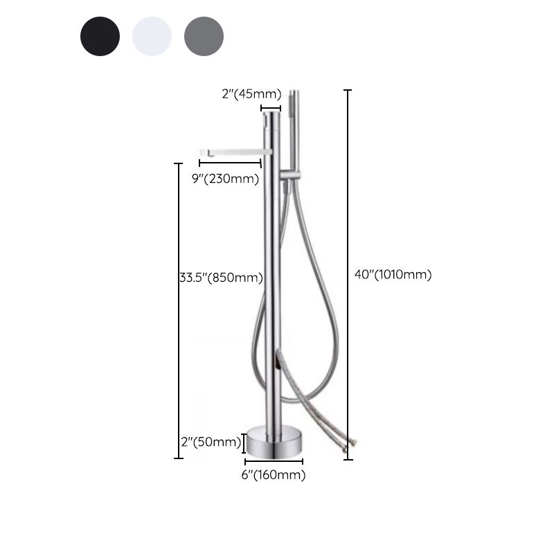 Floor Mounted Metal Freestanding Tub Filler High Arc Freestanding Bathtub Faucet Clearhalo 'Bathroom Remodel & Bathroom Fixtures' 'Bathtub Faucets' 'bathtub_faucets' 'Home Improvement' 'home_improvement' 'home_improvement_bathtub_faucets' 1200x1200_3c62bd05-fbe9-430d-9be8-a6ccdb39786d