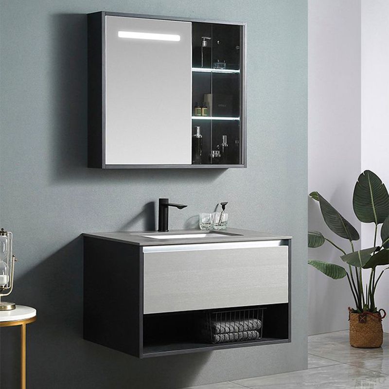 Contemporary Wooden Sink Vanity Storage Shelves Bathroom Sink Vanity Clearhalo 'Bathroom Remodel & Bathroom Fixtures' 'Bathroom Vanities' 'bathroom_vanities' 'Home Improvement' 'home_improvement' 'home_improvement_bathroom_vanities' 1200x1200_3ccc95c0-7d76-4567-a0d7-4d4b396b5f28