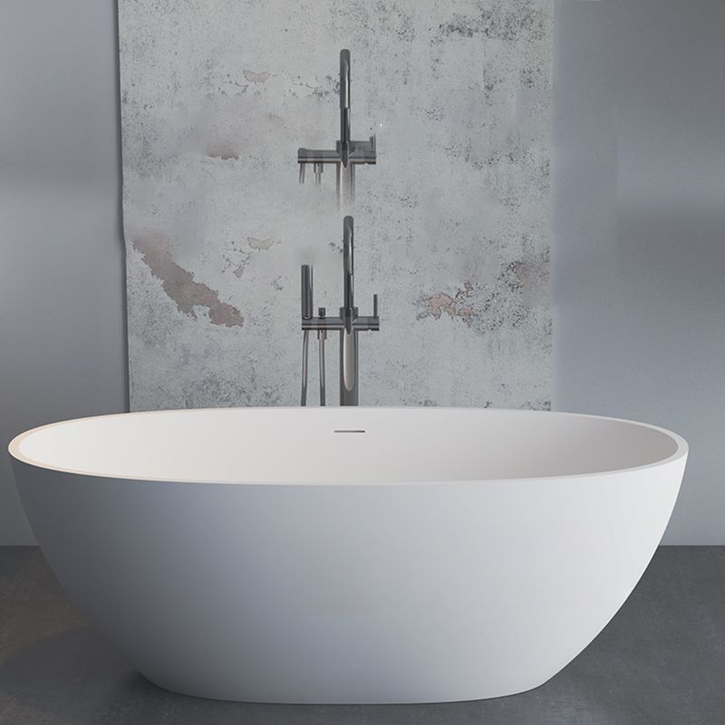 Stone Soaking Bathtub Antique Finish Back to Wall Oval Bath Tub Clearhalo 'Bathroom Remodel & Bathroom Fixtures' 'Bathtubs' 'Home Improvement' 'home_improvement' 'home_improvement_bathtubs' 'Showers & Bathtubs' 1200x1200_3d0312bb-42e5-4823-9e73-abee2649931b