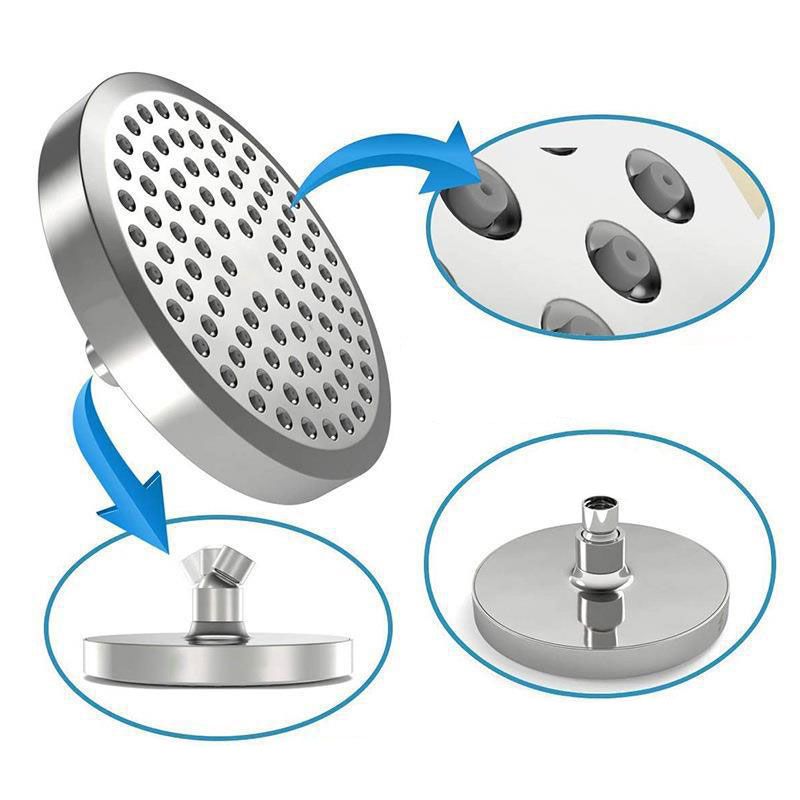 Round Pressurized Rain Shower Head Wall-Mount Adjustable Shower Head Clearhalo 'Bathroom Remodel & Bathroom Fixtures' 'Home Improvement' 'home_improvement' 'home_improvement_shower_heads' 'Shower Heads' 'shower_heads' 'Showers & Bathtubs Plumbing' 'Showers & Bathtubs' 1200x1200_3d23068e-61a6-4c76-b4de-35b202bda0ef