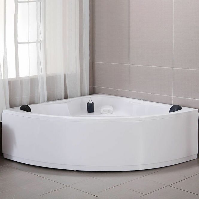 Acrylic Corner Soaking Bathtub Antique Finish Back to Wall Bath Tub Clearhalo 'Bathroom Remodel & Bathroom Fixtures' 'Bathtubs' 'Home Improvement' 'home_improvement' 'home_improvement_bathtubs' 'Showers & Bathtubs' 1200x1200_3d2a54a6-7383-4e1b-ab6e-4d69bc3e273a