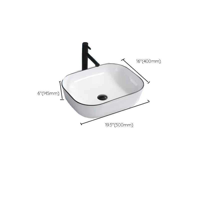 Bathroom Sink Ceramic Black Edging Anti-spill Rectangular Rod Single Handle Faucet Sink Clearhalo 'Bathroom Remodel & Bathroom Fixtures' 'Bathroom Sinks & Faucet Components' 'Bathroom Sinks' 'bathroom_sink' 'Home Improvement' 'home_improvement' 'home_improvement_bathroom_sink' 1200x1200_3d374db1-b2b9-4166-89ce-6e8af0920fef