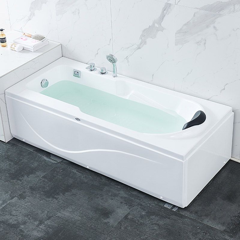 Modern White Acrylic Bathtub Rectangle Freestand Soaking Bathtub with Drain Bath Tub Clearhalo 'Bathroom Remodel & Bathroom Fixtures' 'Bathtubs' 'Home Improvement' 'home_improvement' 'home_improvement_bathtubs' 'Showers & Bathtubs' 1200x1200_3d3e9ca6-b1af-41af-b725-9c4f81229441