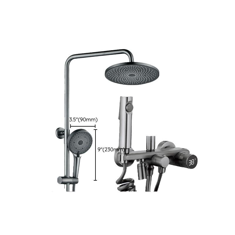 Modern Shower Faucet Brass Adjustable Spray Pattern Wall Mounted Shower Combo Clearhalo 'Bathroom Remodel & Bathroom Fixtures' 'Home Improvement' 'home_improvement' 'home_improvement_shower_faucets' 'Shower Faucets & Systems' 'shower_faucets' 'Showers & Bathtubs Plumbing' 'Showers & Bathtubs' 1200x1200_3d59561b-0cf6-460a-9703-e181d8716ec1