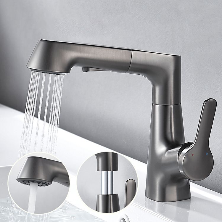 Modern Copper Vessel Faucet Lever Handles Retractable Low Arc Vessel Faucet Clearhalo 'Bathroom Remodel & Bathroom Fixtures' 'Bathroom Sink Faucets' 'Bathroom Sinks & Faucet Components' 'bathroom_sink_faucets' 'Home Improvement' 'home_improvement' 'home_improvement_bathroom_sink_faucets' 1200x1200_3d6d942c-c46d-45e4-b21d-99f80271b19e