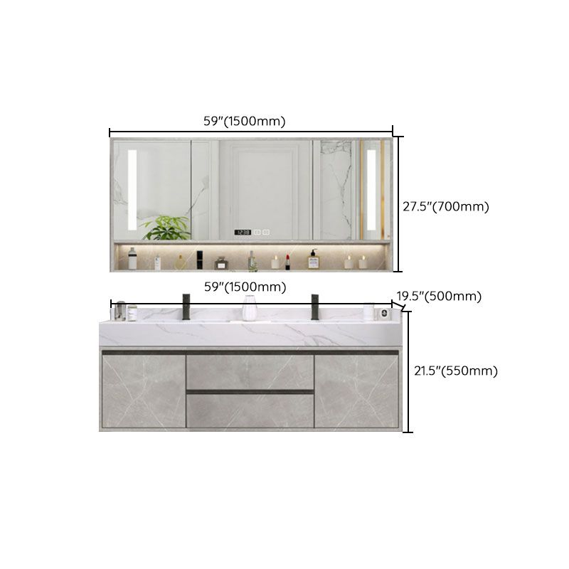 Sink Included Wall Mount Bathroom Sink Vanity with Faucet Mirror Clearhalo 'Bathroom Remodel & Bathroom Fixtures' 'Bathroom Vanities' 'bathroom_vanities' 'Home Improvement' 'home_improvement' 'home_improvement_bathroom_vanities' 1200x1200_3d6f8588-e8c0-4253-b368-510d0afca0b4