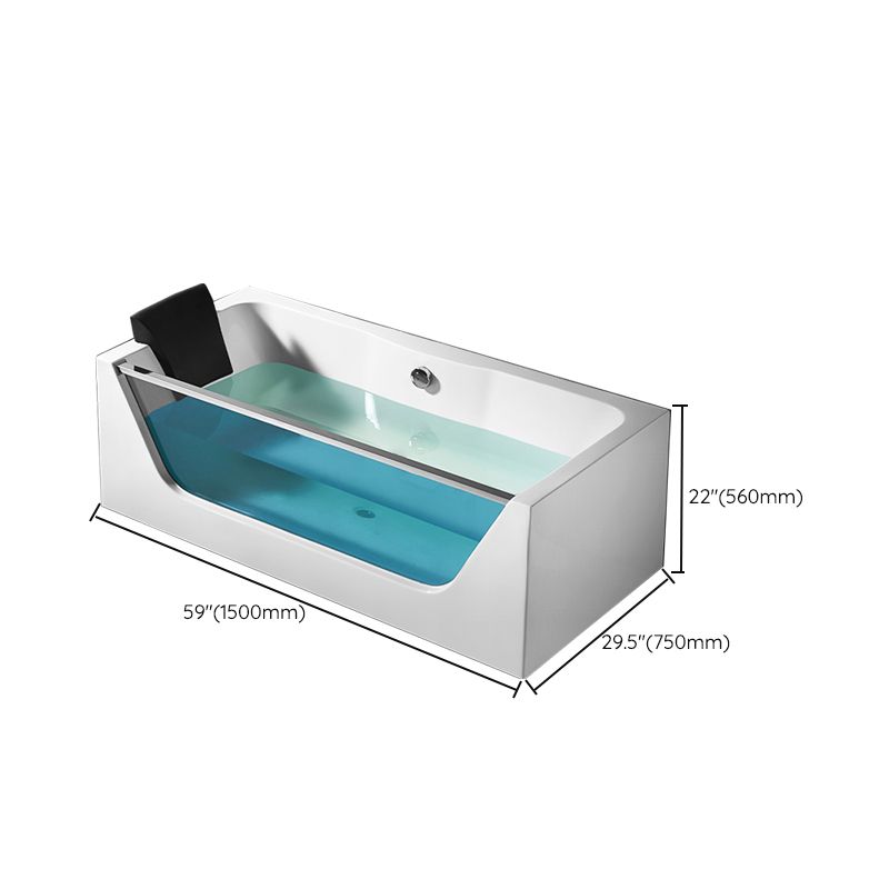 Contemporary Acrylic Back to Wall Bathtub Rectangle Air/Whirlpool/Soaking Bathtub Clearhalo 'Bathroom Remodel & Bathroom Fixtures' 'Bathtubs' 'Home Improvement' 'home_improvement' 'home_improvement_bathtubs' 'Showers & Bathtubs' 1200x1200_3db38628-a56f-400f-8013-5f5206b59e47