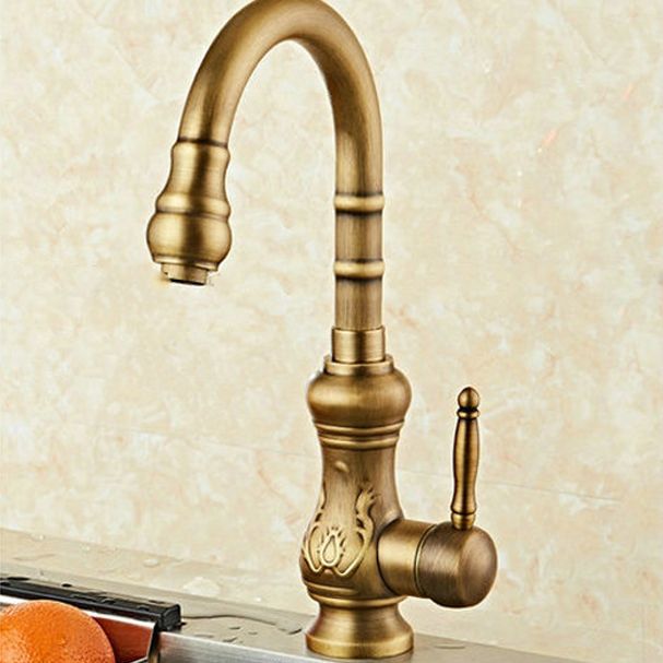 Traditional Standard Bar Faucet 1-Handle with Supply Lines Kitchen Faucet Clearhalo 'Home Improvement' 'home_improvement' 'home_improvement_kitchen_faucets' 'Kitchen Faucets' 'Kitchen Remodel & Kitchen Fixtures' 'Kitchen Sinks & Faucet Components' 'kitchen_faucets' 1200x1200_3dc61907-a5f5-4334-9ba3-dc1aeb013a09