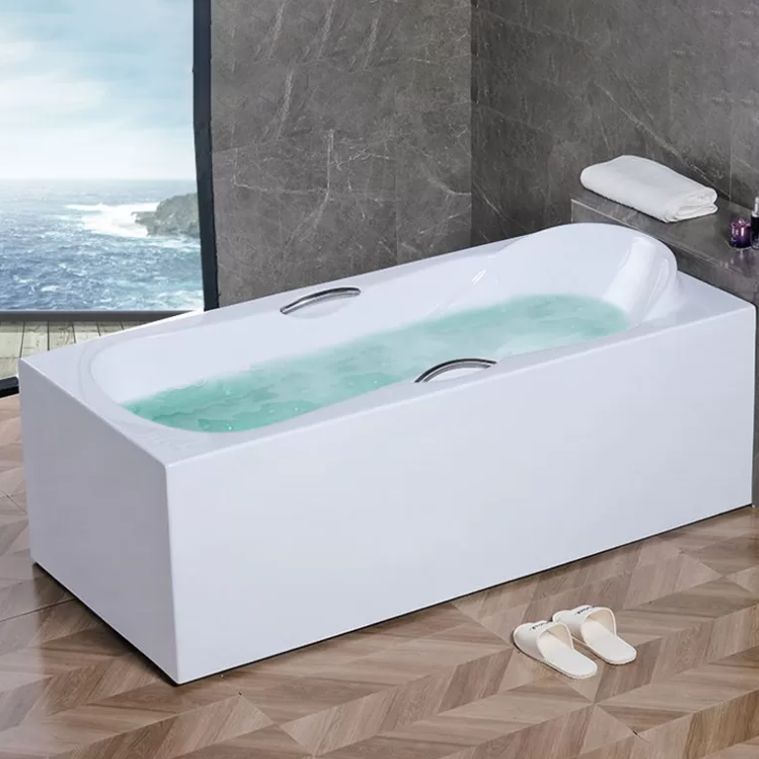 Rectangular Bath Soaking Back to Wall Bathtub in White (Board not Included) Clearhalo 'Bathroom Remodel & Bathroom Fixtures' 'Bathtubs' 'Home Improvement' 'home_improvement' 'home_improvement_bathtubs' 'Showers & Bathtubs' 1200x1200_3df06315-0935-461b-9a50-0cfb316e2181