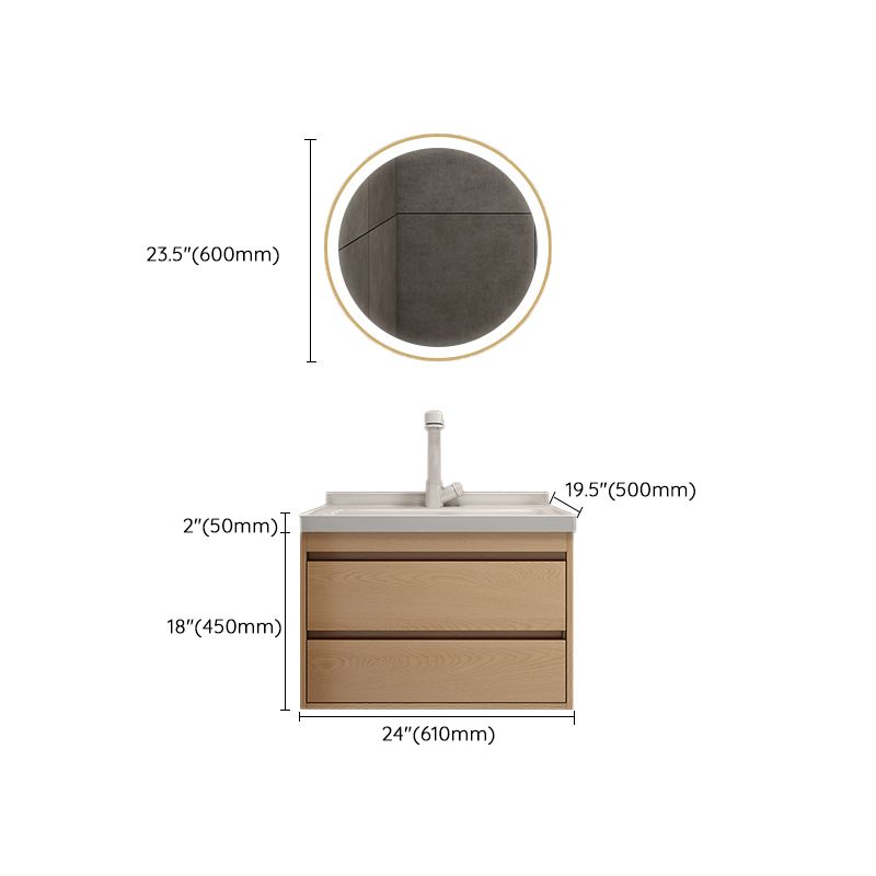 Wall Mount Vanity Mirror Single Sink Rectangle Door Wood Vanity with Drawers Clearhalo 'Bathroom Remodel & Bathroom Fixtures' 'Bathroom Vanities' 'bathroom_vanities' 'Home Improvement' 'home_improvement' 'home_improvement_bathroom_vanities' 1200x1200_3dfce78f-7e72-4216-9bf9-5eb6c27642cd