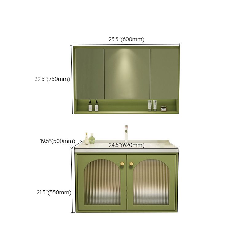 2 Doors Bath Vanity Drawers Mirror Wall Mount Rectangle Single Sink Wood Frame Vanity Clearhalo 'Bathroom Remodel & Bathroom Fixtures' 'Bathroom Vanities' 'bathroom_vanities' 'Home Improvement' 'home_improvement' 'home_improvement_bathroom_vanities' 1200x1200_3e03ac1f-3771-4cf1-9380-fd058f5b1887