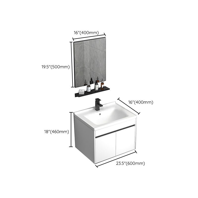 Modern Bathroom Vanity Set Wood Standalone Cabinet and Mirror Space Saver Vanity Clearhalo 'Bathroom Remodel & Bathroom Fixtures' 'Bathroom Vanities' 'bathroom_vanities' 'Home Improvement' 'home_improvement' 'home_improvement_bathroom_vanities' 1200x1200_3e060a5d-ac61-4ee4-bd04-39991c3ab5ab