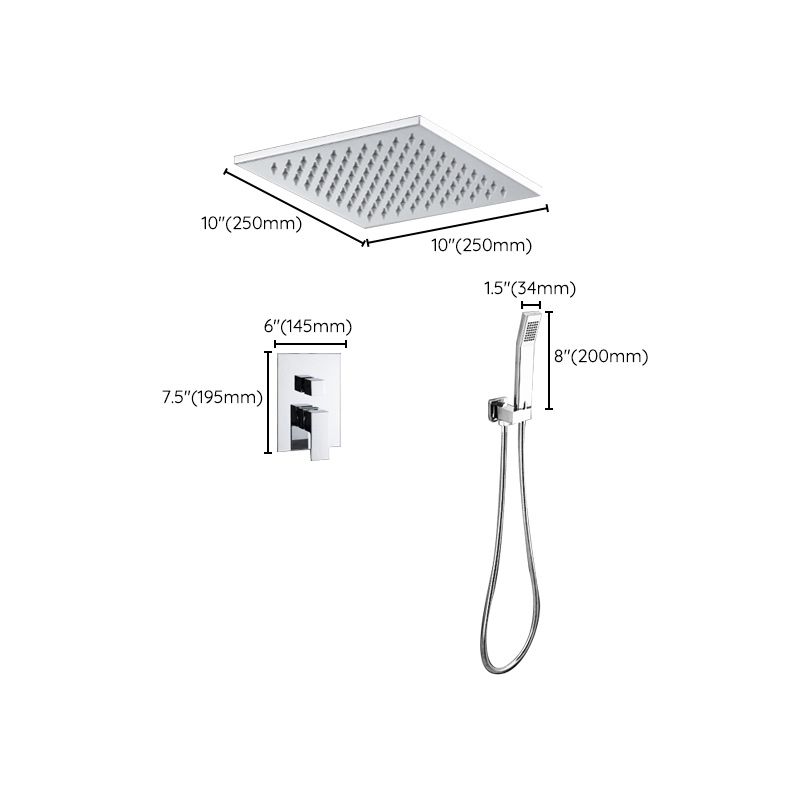 Modern Shower System Brass Adjustable Spray Pattern Ceiling Mounted Shower Combo Clearhalo 'Bathroom Remodel & Bathroom Fixtures' 'Home Improvement' 'home_improvement' 'home_improvement_shower_faucets' 'Shower Faucets & Systems' 'shower_faucets' 'Showers & Bathtubs Plumbing' 'Showers & Bathtubs' 1200x1200_3e73cdd6-c3fa-44ea-b43f-f0fb69a5cdcc