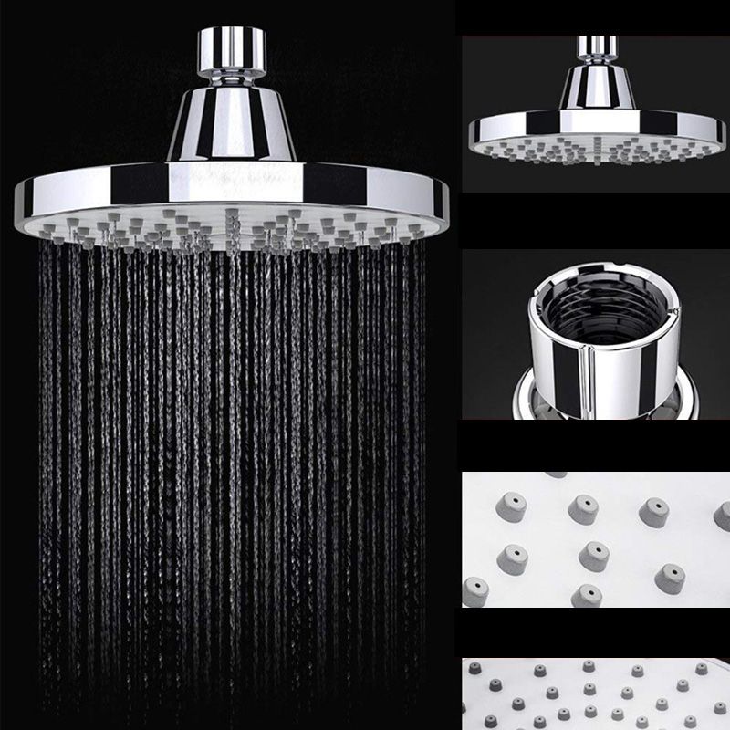 Round Fixed Shower Head Silver Single Spray Wall-Mount Shower Head Clearhalo 'Bathroom Remodel & Bathroom Fixtures' 'Home Improvement' 'home_improvement' 'home_improvement_shower_heads' 'Shower Heads' 'shower_heads' 'Showers & Bathtubs Plumbing' 'Showers & Bathtubs' 1200x1200_3e880e1f-d927-411e-9683-c7b82684ec90