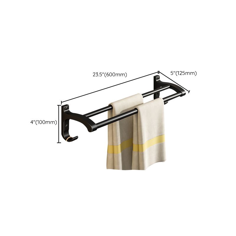 Black Aluminum Bathroom Accessory Set Modern Bath Shelf/ Towel Bar & Paper Holder Clearhalo 'Bathroom Hardware Sets' 'Bathroom Hardware' 'Bathroom Remodel & Bathroom Fixtures' 'bathroom_hardware_sets' 'Home Improvement' 'home_improvement' 'home_improvement_bathroom_hardware_sets' 1200x1200_3e88f27a-6c51-4e6d-a375-9f896dd94328