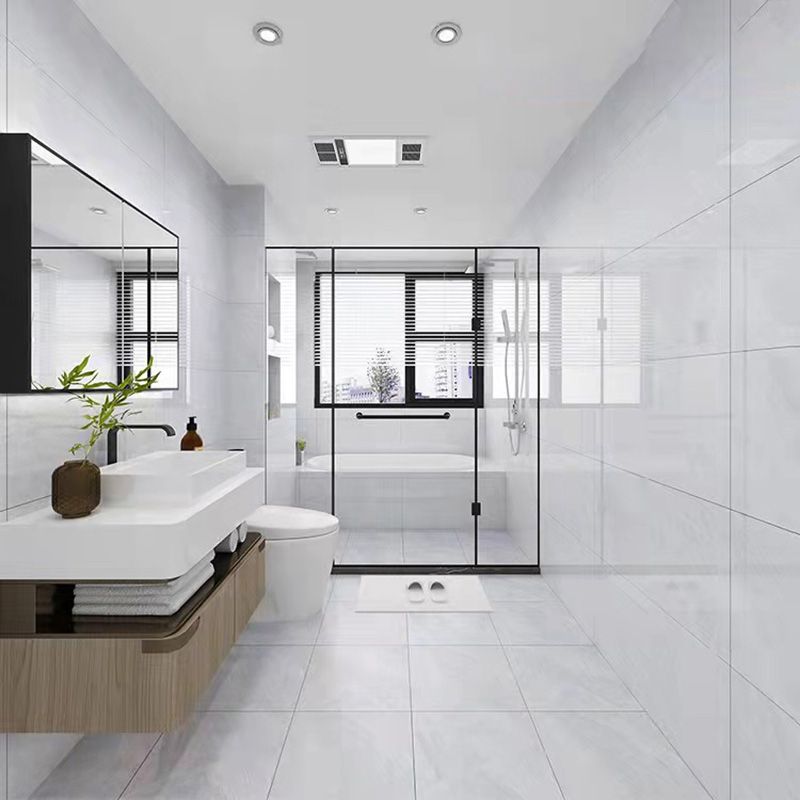 Bathroom Floor Wall Tile Marble Print Rectangle Indoor Wall Tile Clearhalo 'Floor Tiles & Wall Tiles' 'floor_tiles_wall_tiles' 'Flooring 'Home Improvement' 'home_improvement' 'home_improvement_floor_tiles_wall_tiles' Walls and Ceiling' 1200x1200_3e8ab408-b8d0-4733-9bc9-eefc3eacc5bf