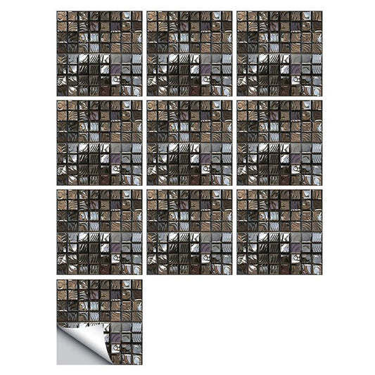 Square Peel and Stick Tiles Grid Mosaic Tile Indoor Wallpaper Clearhalo 'Flooring 'Home Improvement' 'home_improvement' 'home_improvement_peel_stick_blacksplash' 'Peel & Stick Backsplash Tile' 'peel_stick_blacksplash' 'Walls & Ceilings' Walls and Ceiling' 1200x1200_3eb9e0bb-faf4-45de-8cd2-050be98e2f1c